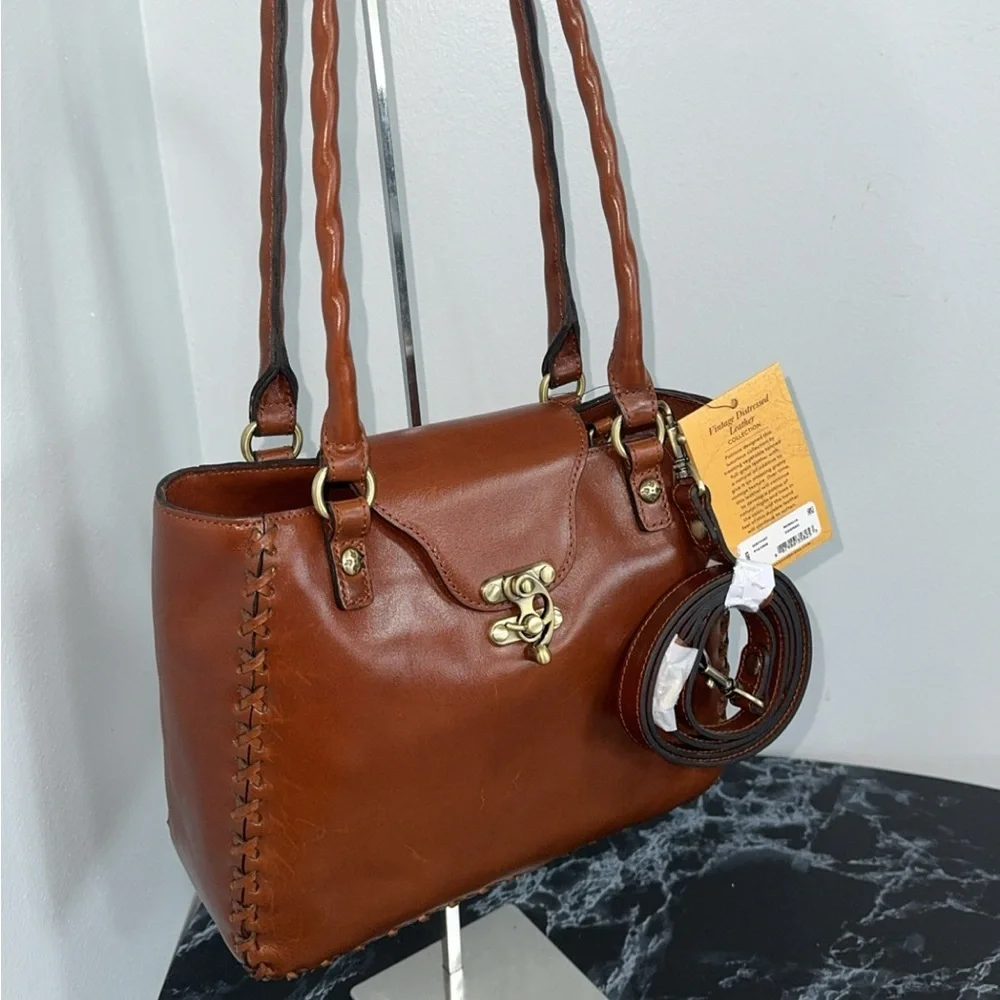 PATRICIA NASH Handbag Rosalia Leather Shoulder Bag Cognac AUTHENTIC NWT - Picture 4 of 15